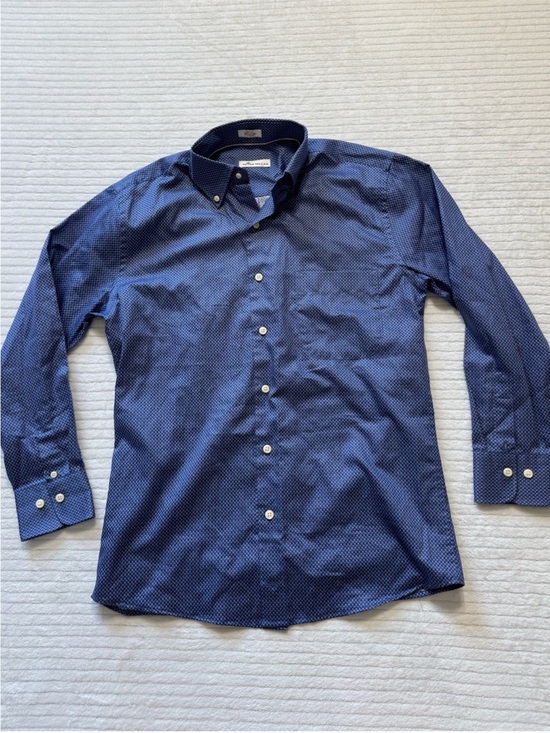 Peter Millar Other - Peter Millar Blue Micro-Pattern Button-Down Dress Shirt